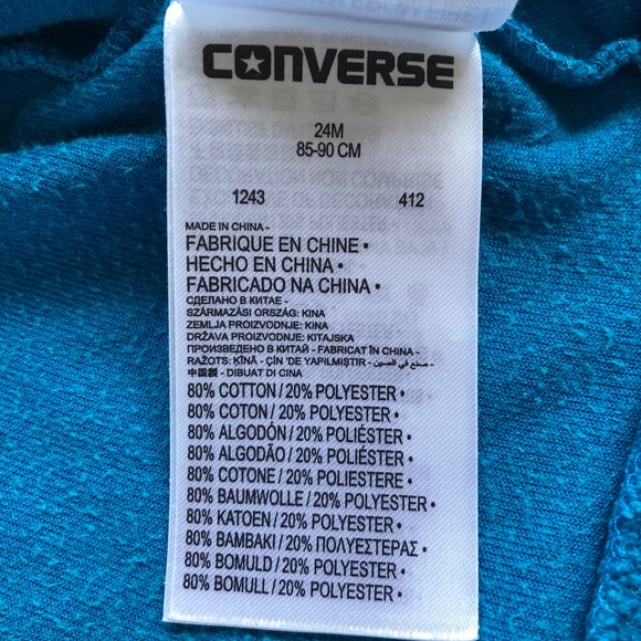 Converse Blue Velvet Hooded 2 Pieces Set 24M - Picture 9 of 10